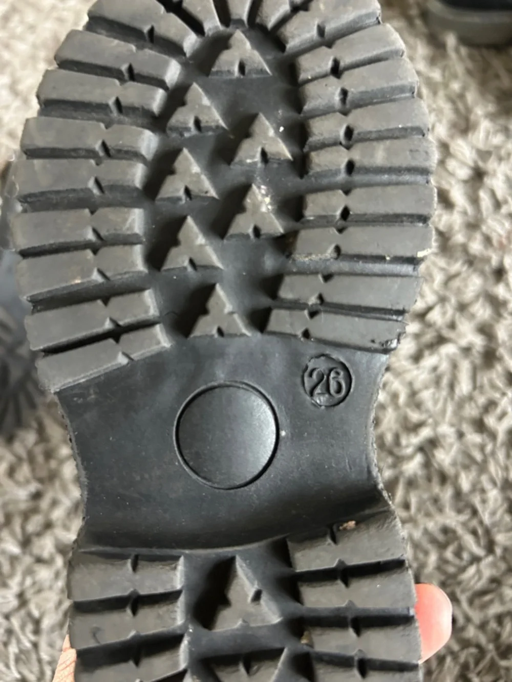 Toddler Girl Black Patent Lace-Up Star Combat Boots Size 26 - Picture 8 of 9